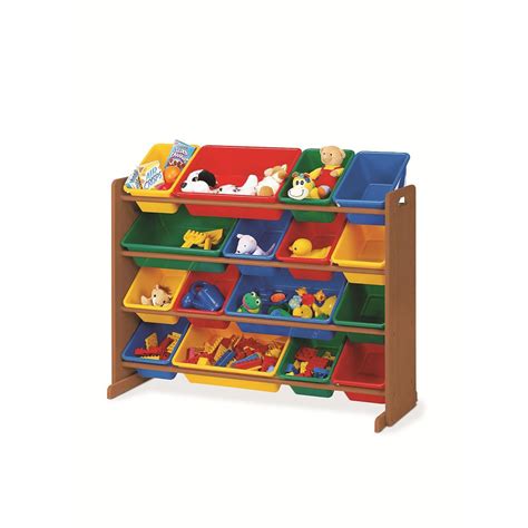 Tot Tutors Dark Pine With Primary Colors Super Sized Organizer Toy