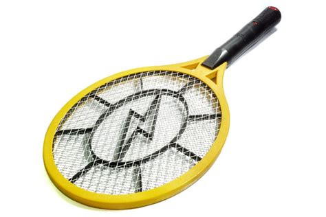 Yellow Electric Mosquito Swatter Isolate Stock Image Image Of Power