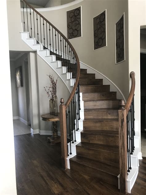 Curved Wood Staircase Wood Staircase Stair Layout Staircase Design