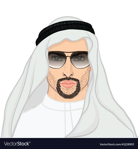 Portrait Of A Arab Man Royalty Free Vector Image