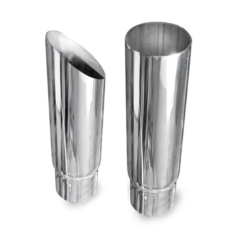 Resonator Style Polished Exhaust Tip 304 Stainless Steel