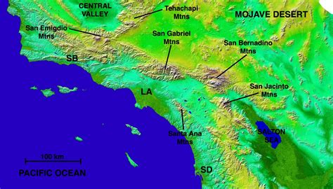 Los Angeles Mountains Map Map Of Los Angeles Mountains California Usa