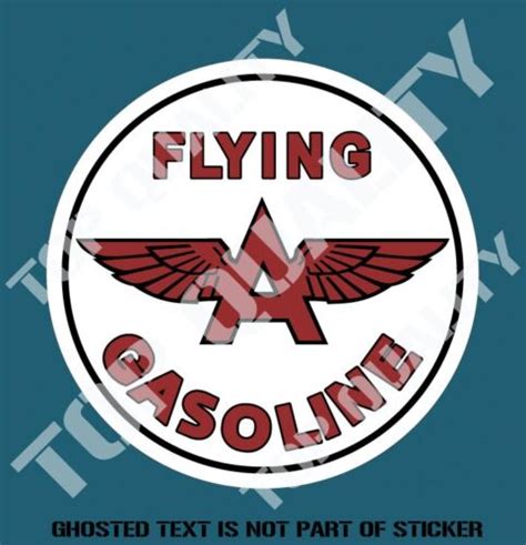 Flying A Gasoline Decal Sticker Vintage Americana Hot Rod Rat Rod