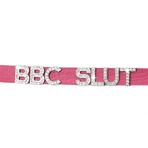Rhinestone Word Collar Bbc Slut Pink Janet S Closet