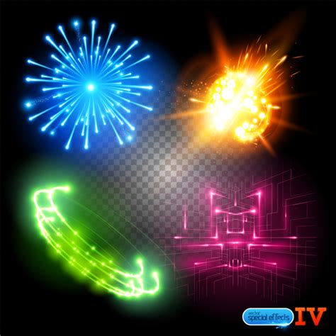 Colored Light Special Effects Vector 01 Free Download