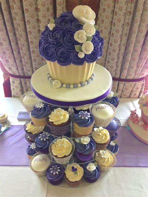 Cadbury Purple Wedding Cupcake Tower Cupcake Tower Wedding Purple