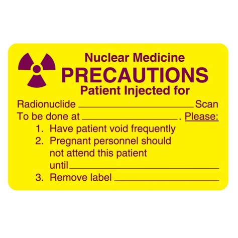 Nuclear Medicine Precautions P Radioactive Warning Label 3 X 2