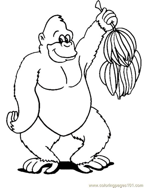 Colors have such an importance in our lives, colors can soothe and refresh our minds but also the colors will bring a lot of benefits for your kids too. Monkey Coloring Page 03 Coloring Page - Free Gorilla ...