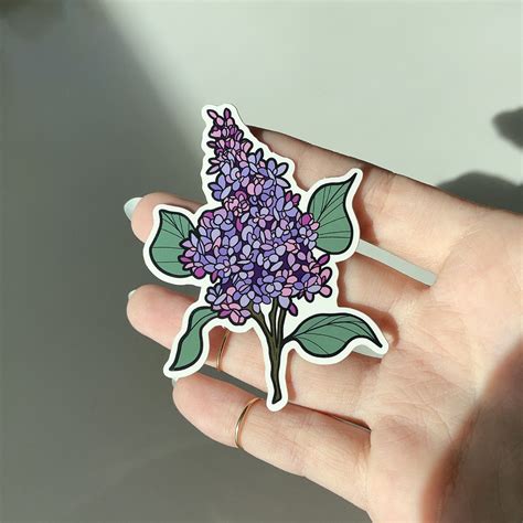 Purple Lilac Sticker Waterproof Sticker Etsy