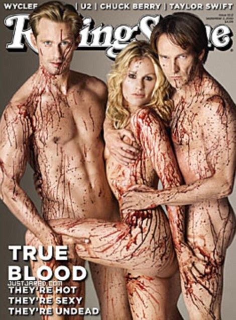 True Blood Naked On Rolling Stone Anna Paquin Alexander Skarsgard And