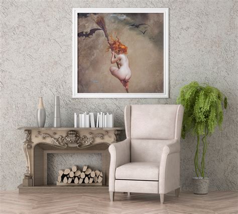 Luis Ricardo Falero The Witch Print On Canvas Sexy Redhead Etsy