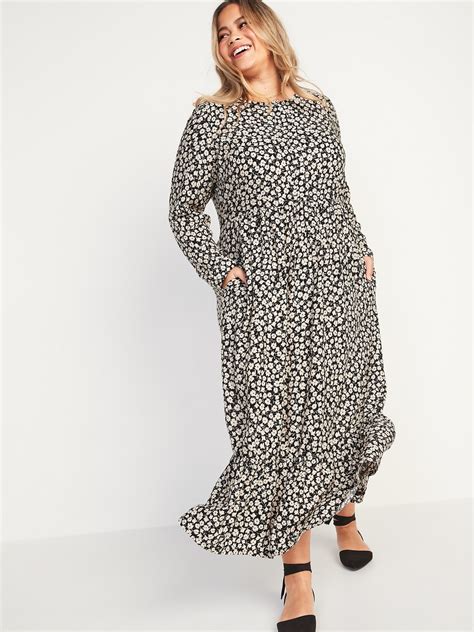 Waist Defined Floral Print Button Front Plus Size Maxi Dress Old Navy