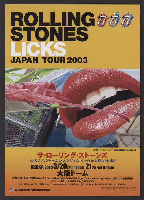 Rolling Stones Original 2003 Licks Japanese Concert Handbill Barnebys