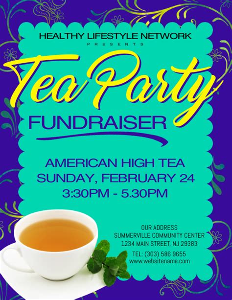 Tea Party Fundraiser Flyer Template Postermywall