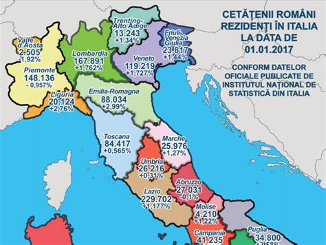 Harta Comunităţii Româneşti Din Italia Prezența Cetățenilor Români