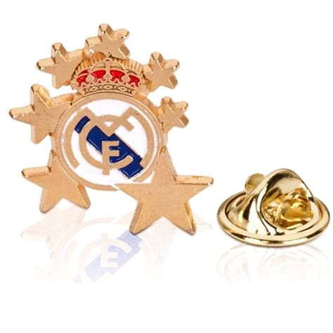 Pin Real Madrid Estrellas Escudo Metálico Dorado Ab2175