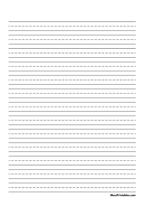 Printable Black And White Handwriting Paper 12 Inch Portrait For A4