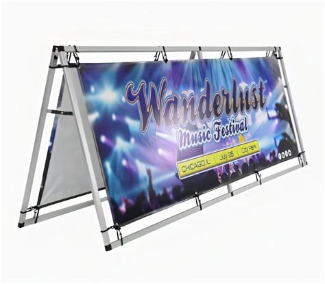 Horizontal Outdoor A Frame Banner Display Post Up Stand