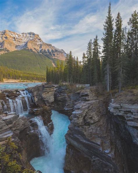 A Gorgeous Shot Of Athabasca Falls Jasper National Park Canada