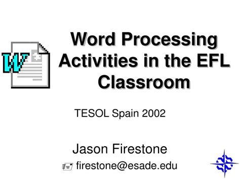 Ppt Word Processing Activities In The Efl Classroom Powerpoint