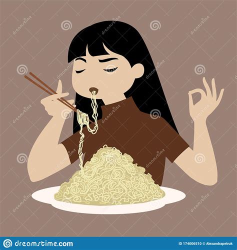 Asian Girl Eating Noodles Stock Illustrations 95 Asian Girl Eating Noodles Stock Illustrations
