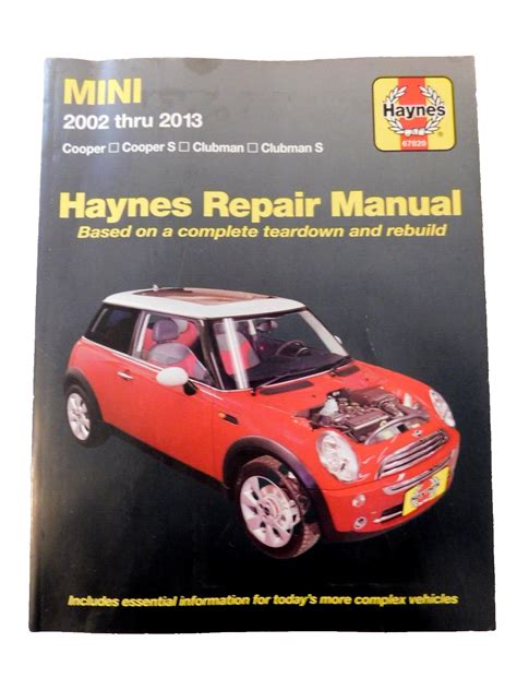 Haynes Mini Cooper Cooper S Clubman 2002 Thru 2013 Repair Manual For