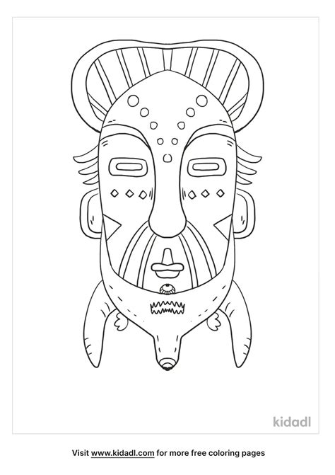 Free African Mask Coloring Page Coloring Page Printables Kidadl