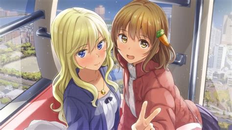 Wallpaper Anime Girls Friends Selfie Wallpapermaiden