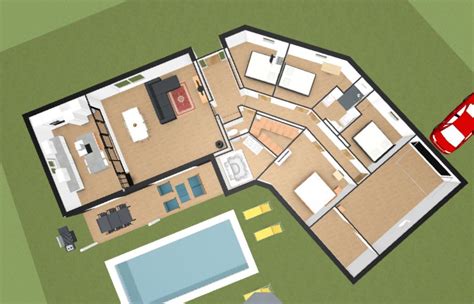 Plan de maison plain pied 4 chambres 100m2. plan de maison en v plain pied 4 chambres : Infos et ...