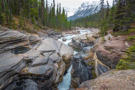 Mistaya Canyon Along Icefields Parkway In Banff National Park Canada