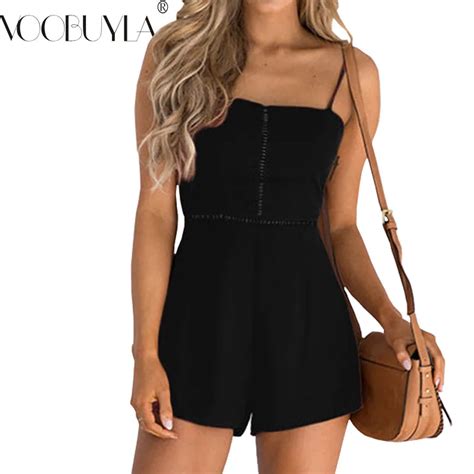 Voobuyla 2018 Sexy Summer Romper Jumpsuits Women Sleeveless Strap Shorts Jumpsuits Simple Casual