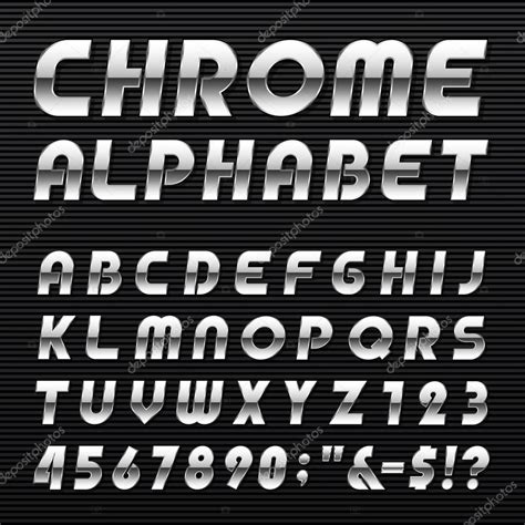 Cromo Alfabeto Vector Font — Vector De Stock © Epifantsev 72551199