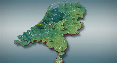 Tamaño lado corto 85 cm. Mapa administrativo de los Países Bajos - escena en 3D ...