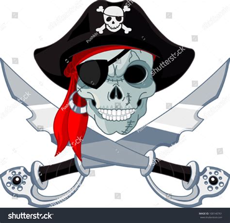 Pirate Skull Crossed Sables Stock Vector Royalty Free Shutterstock