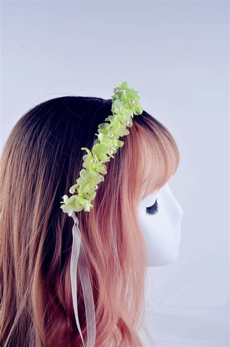 Preserved Natural Real Flower Crown Green Leaves Hydrangea Etsy
