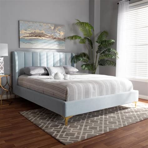 20 Light Blue Upholstered Bed