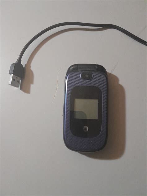 Zte Z222 Atandt Dark Blue Flip Phone With Sim Card Ebay
