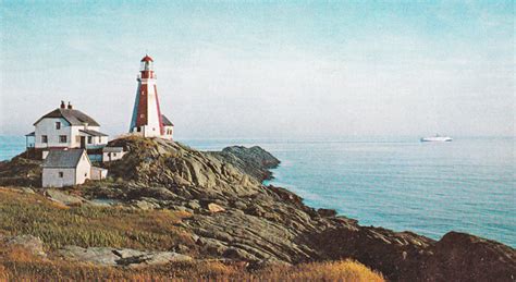 Cape Forchu Lighthouse Nova Scotia Canada At