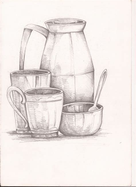 Easy and simple drawing for children with step by step. Still life sketching with pencil. For sale. If interested ...