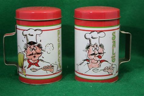 Vintage Tin Signed Hollinger Master Chef Character Salt And Etsy