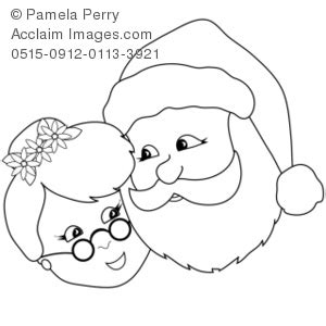 230x230 cute santa claus coloring pages for your little. Clip Art Illustration of Mr And Mrs Santa Claus