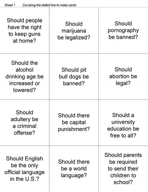 ESL Group Discussion Activity: Controversial Topics 1 