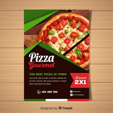 Photographic Pizza Restaurant Flyer Darmowy Wektor
