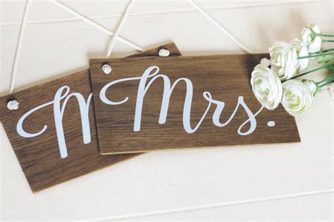 Mr And Mrs Signs Rustic Wooden Wedding Signs Wedding Chair Signs