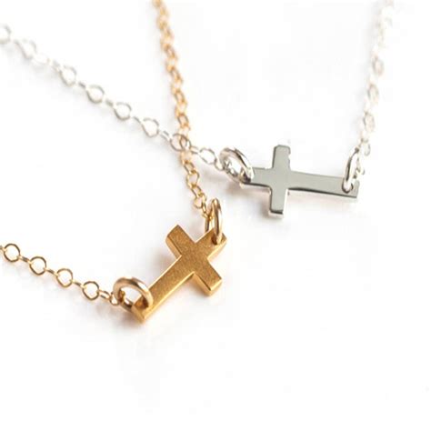 Choker Necklace Cross Necklace Side Cross Necklace Sideways Cross
