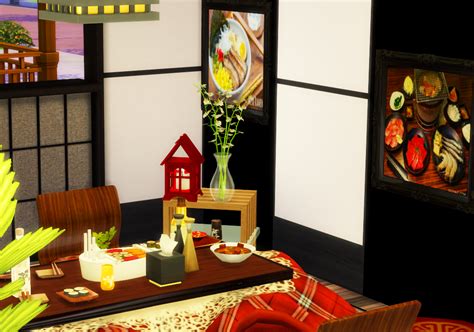The Sims 4 Japanese Restaurant Japanese Restaurant Restaurant Room Tour