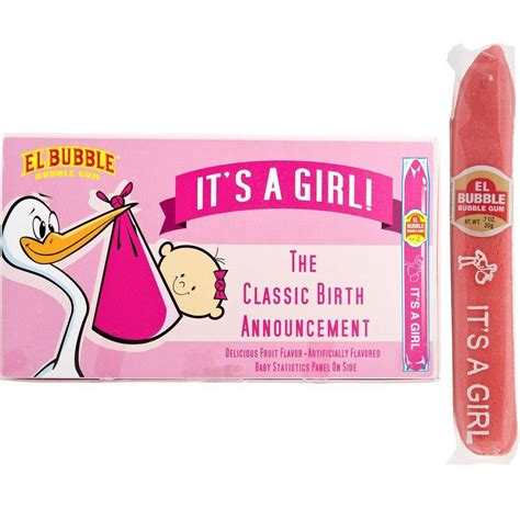 Pink Its A Girl Bubble Gum Cigars 36ct Party City