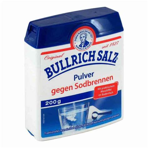 Original bullrich salz® pulver wird traditionell als mild wirkendes arzneimittel bei sodbrennen und säurebedingten magenbeschwerden angewendet. Bullrich Salz Pulver 200 g | apteka internetowa apo ...