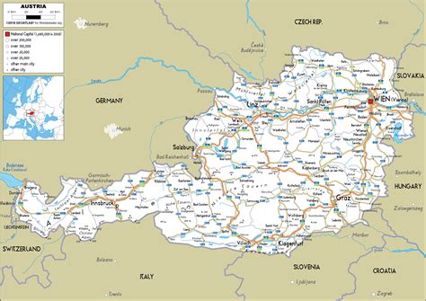 Large Size Road Map Of Austria Worldometer