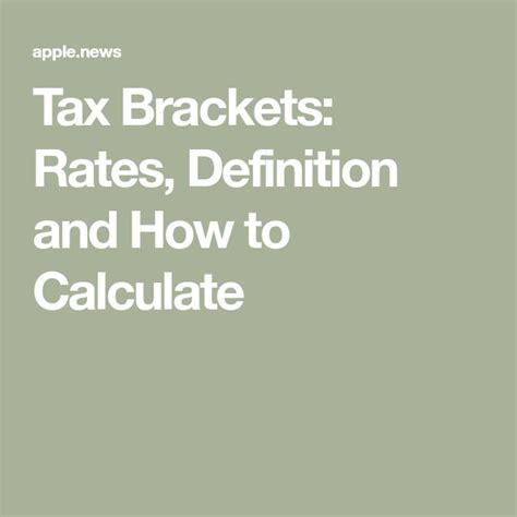 Tax Brackets Rates Definition And How To Calculate — Thestreet Tax